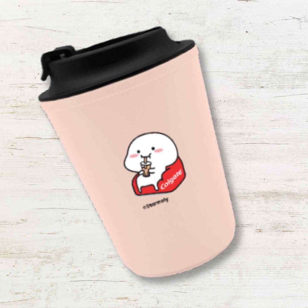 Pink cover Quby x Colgate coffee mug