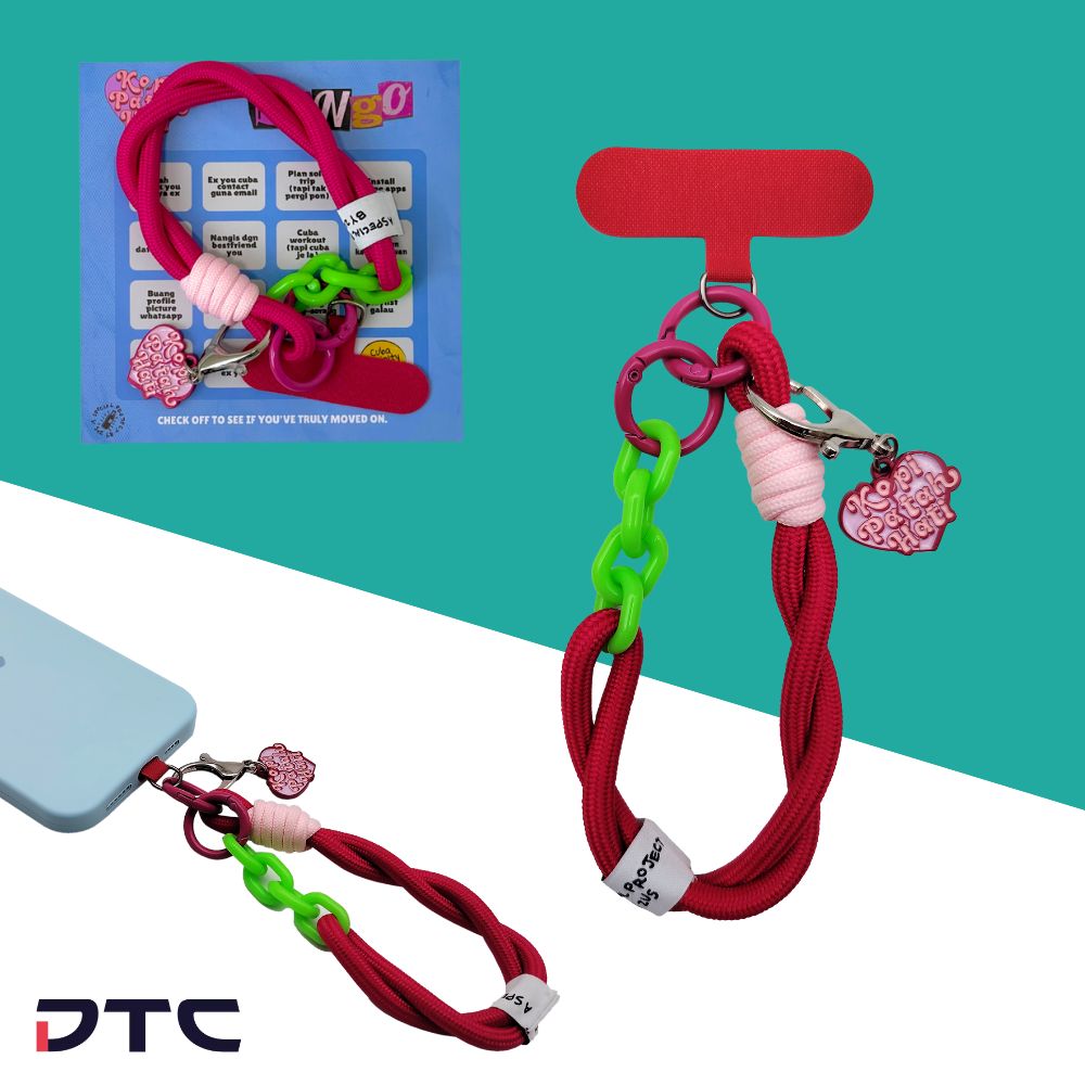 Zus Coffee Phone Strap - Pink design