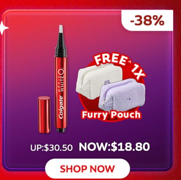 Colgate Furry Pouch promo - Colgate SG Shopee