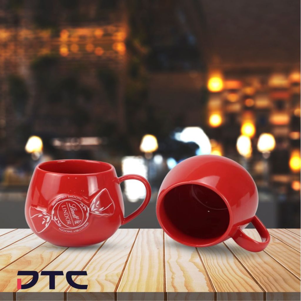 Lindt ceramic mug Lindor embossed logo