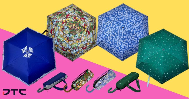 The Art Faculty J Hook Umbrella with Pouch; custom retail merchandise for The Art Faculty in Singapore