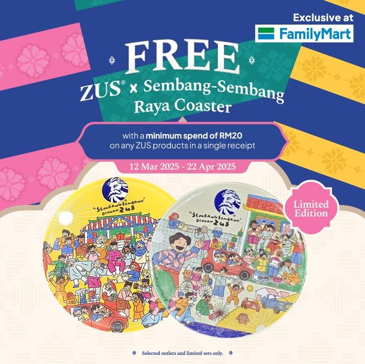 ZUS raya coasters GWP at Family Mart Malaysia