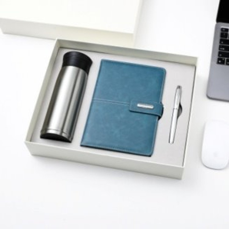 3 Piece Gift Sets - Notebook with Flask and Pen4