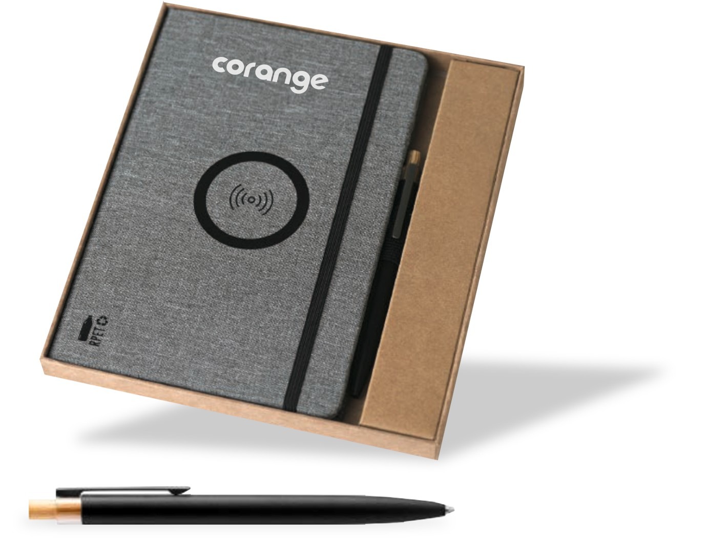 RPET Wireless Charging Notebook Gift Set