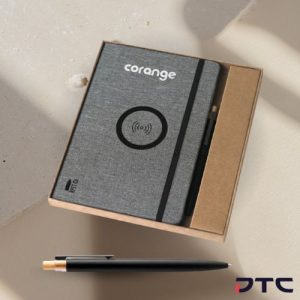 RPET Wireless Charging Notebook Gift Set