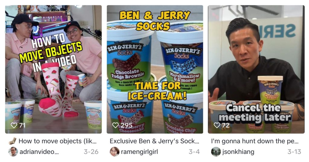 Ben and Jerry's socks_Tik_Tok_Video