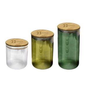 Food Round Container with Airtight Bamboo Lid