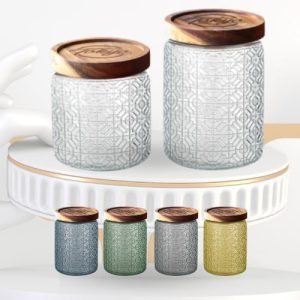 Food Round Container with Airtight Wooden Lid