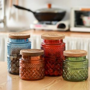 Food Round Container with Airtight Wooden Lid