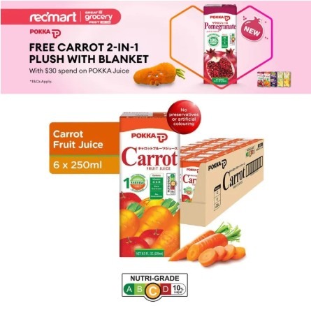 Pokka - Carrot plush cum blanket gwp on Redmart