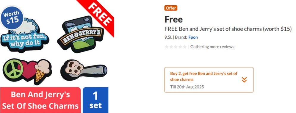 Ben & Jerry’s GWP collectible shoe charm set – produced by DTC World