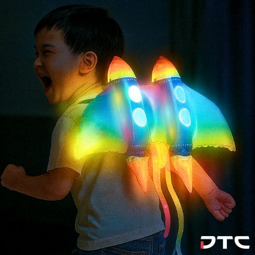 Children holding custom-designed light-up balloons created by DTC World for SG NightFest 2024 in collaboration with Children’s Museum Singapore