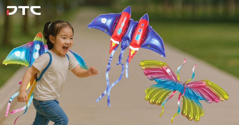 Children holding custom-designed light-up balloons created by DTC World for SG NightFest 2024 in collaboration with Children’s Museum Singapore