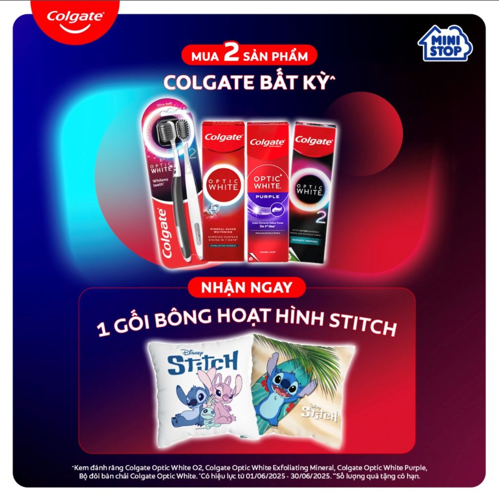 Colgate x Disney Stitch cushion promotion in Vietnam