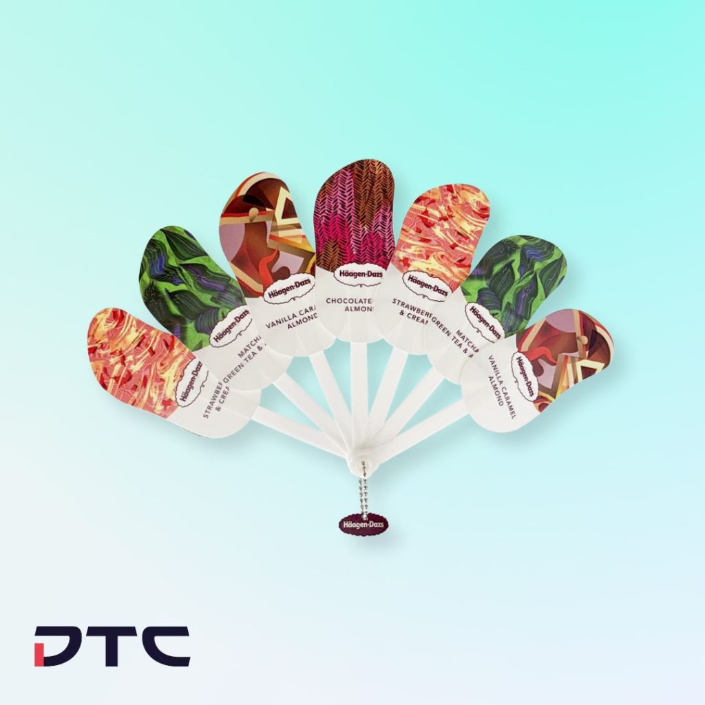 Custom fan designed for Haagen Dazs summer GWP campaign