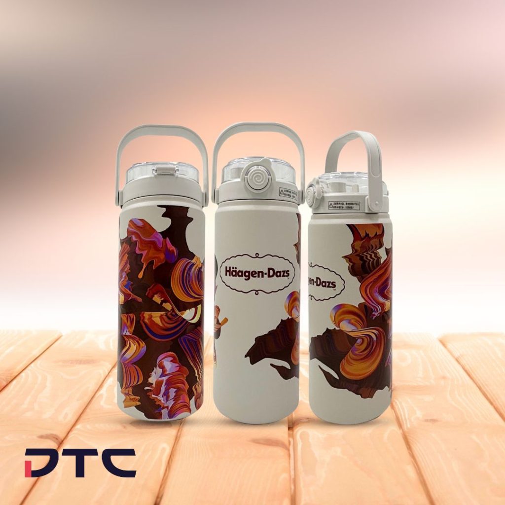Custom water bottles designed for Haagen Dazs