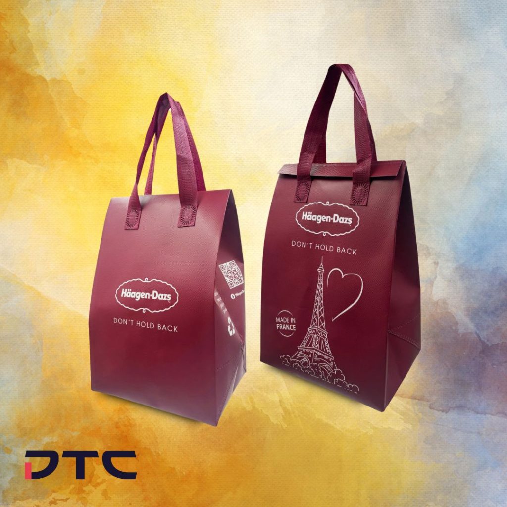 Stylish thermal bag with Haagen Dazs branding used in Vietnam promotion