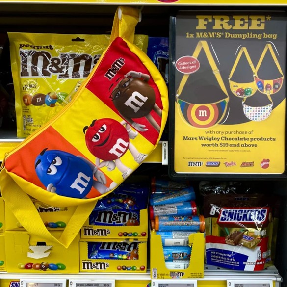 M&M’s festive dumpling bag blended playful branding with cultural relevance—creating an eye-catching reward that felt worth the spend.
