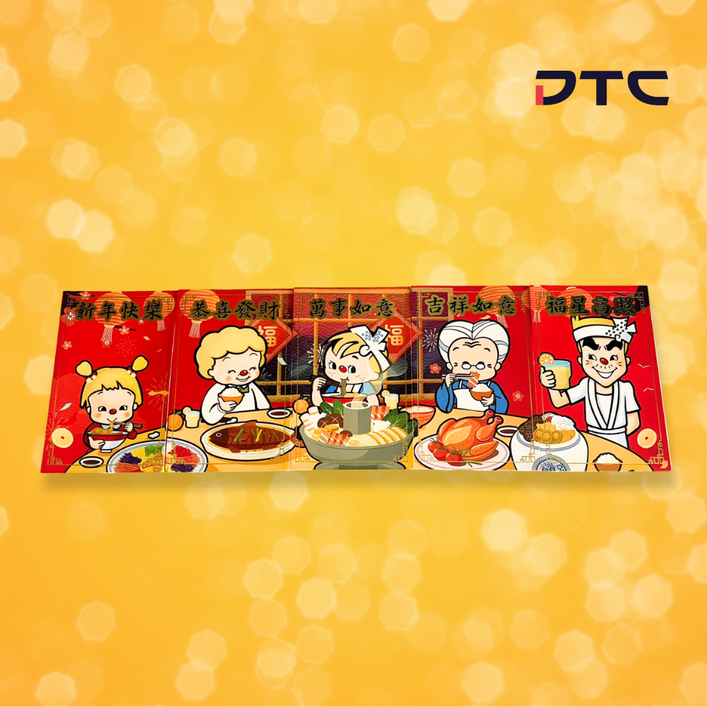 Limited-edition Nissin red packets forming a festive reunion dinner scene for Chinese New Year campaigns