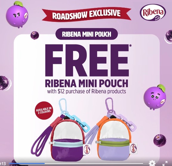 Ribena free mini pouch 2 designs gift with purchase