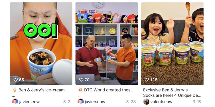 Tiktok viral content for Ben and Jerrys socks gwp