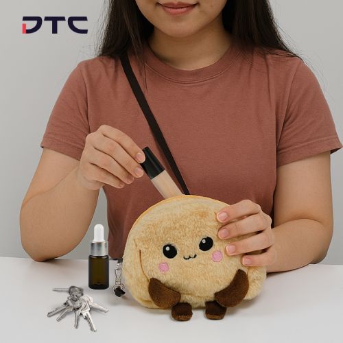 Colgate custom plush gift with purchase – designed by DTC World with local snack-inspired characters: pao, croissant, bread loaf, and milk tea