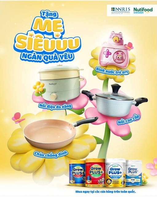 Custom Growplus+ kids tumblers in blue and pink, designed and fulfilled by DTC World Vietnam for Nutifood’s loyalty program