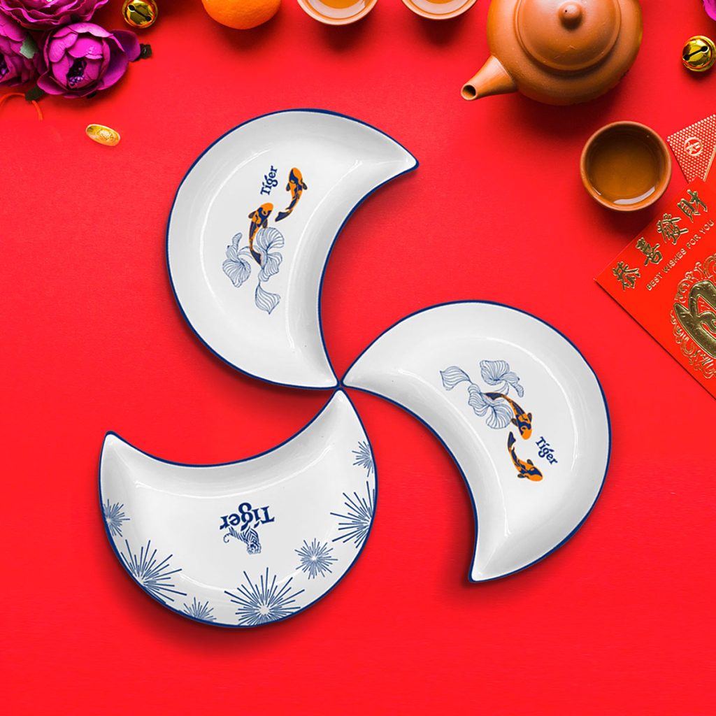 Tiger beer CNY plate set; promotional gifts for Chinese New Year