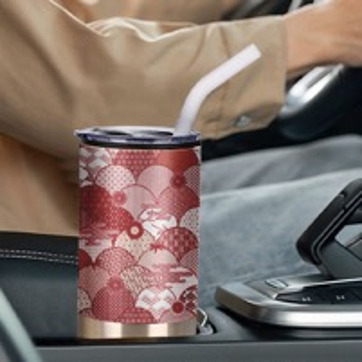 Stainless Steel Tumbler With Straw with CNY festive designs