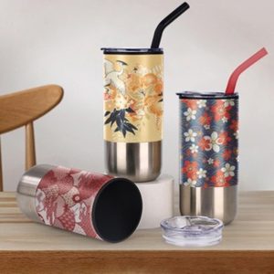 Stainless Steel Tumbler With Straw; with CNY festive designs