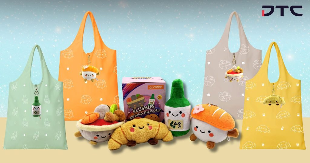 Guardian Singapore “Beauty Around the World” custom plush with foldable reusable bag gift with purchase by DTC World