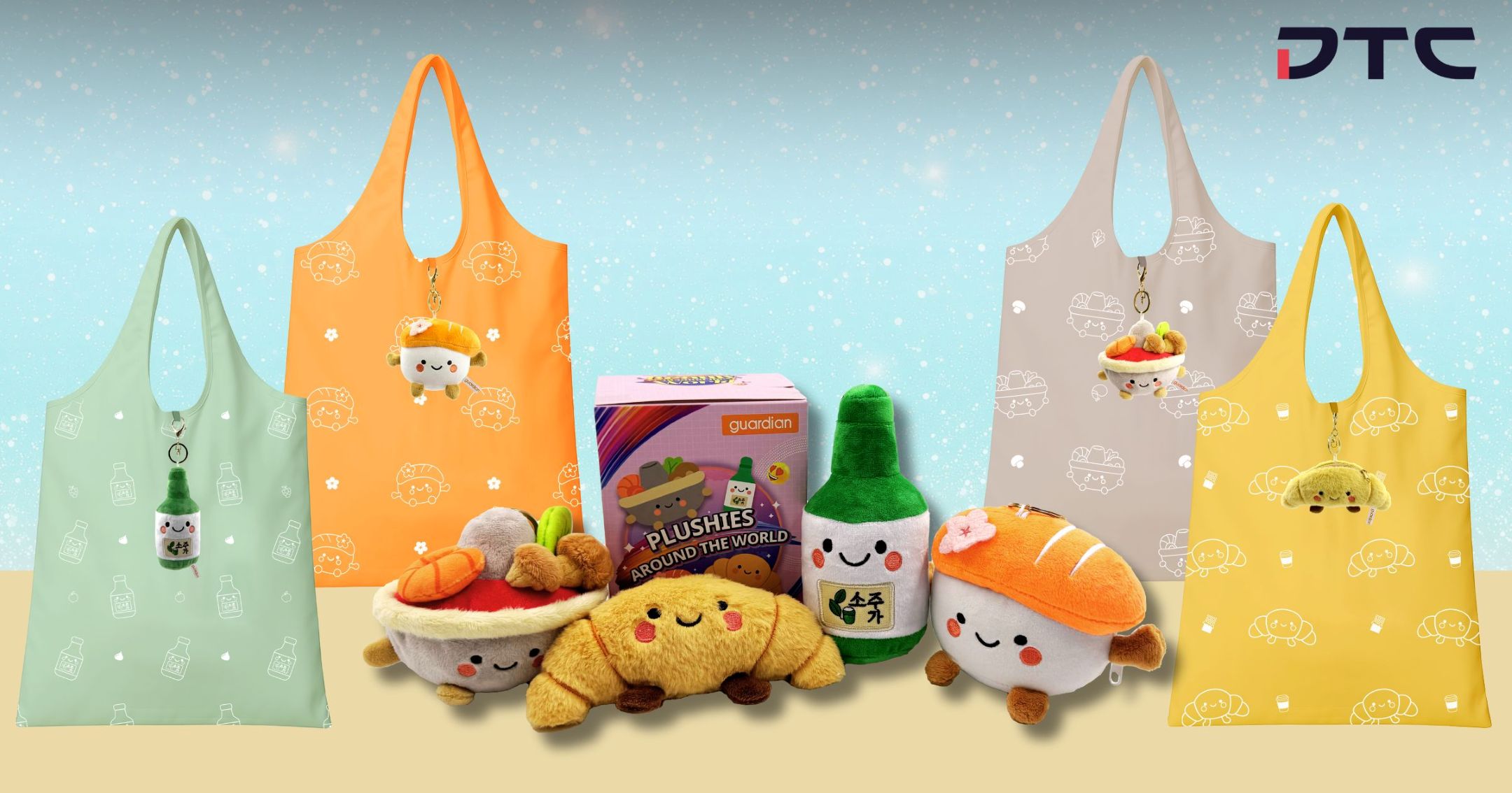 Guardian Singapore “Beauty Around the World” custom plush with foldable reusable bag gift with purchase by DTC World